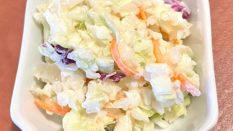 cheddar's coleslaw in ramekin