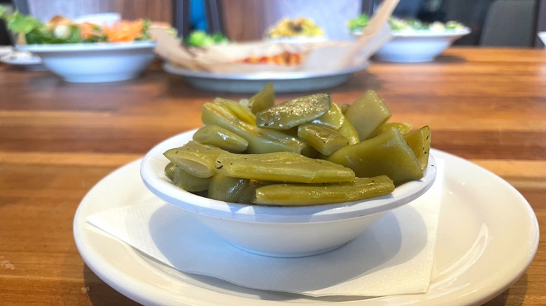 cheddar's green beans on plate