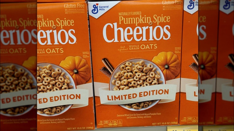 Boxes of Pumpkin Spice cheerios