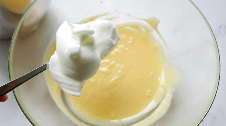 mixing egg whites 