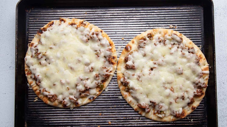 cheesesteak-style sloppy joe flatbreads