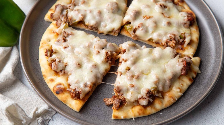 flatbread pizza cut into slices