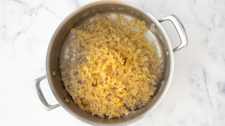 noodles boiling in pot