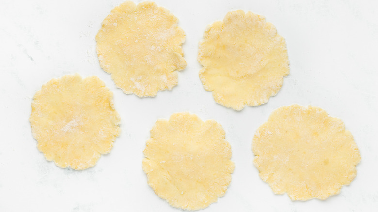 flattened circles of gnocchi dough