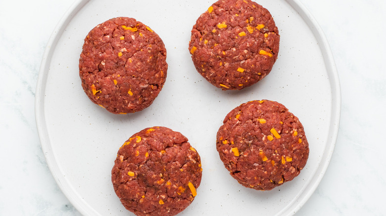 beef hamburger patties with cheese