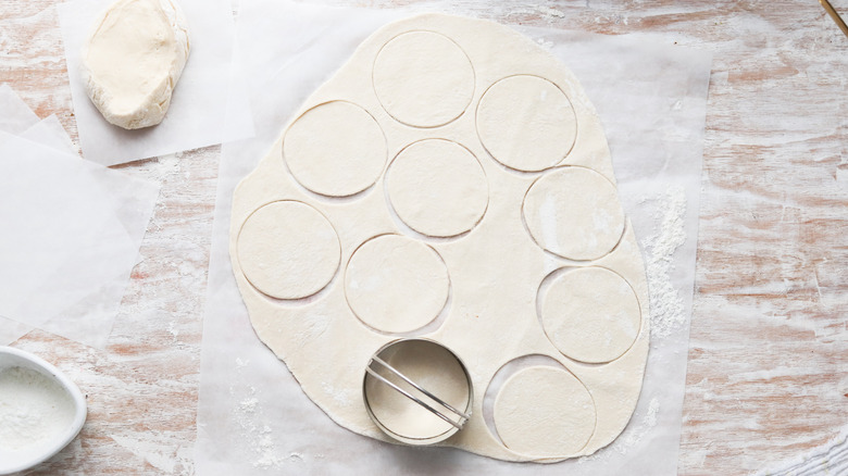 empanada dough cut into rounds