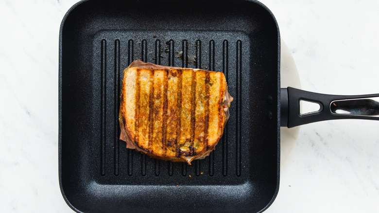 Panini in a grill pan