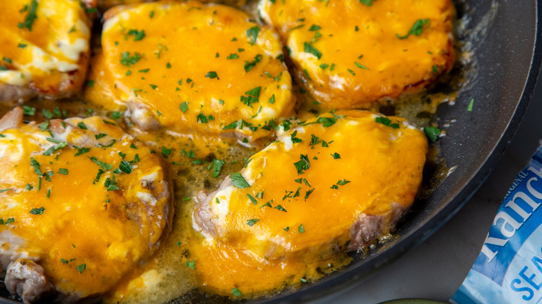 pork chops with melted cheese