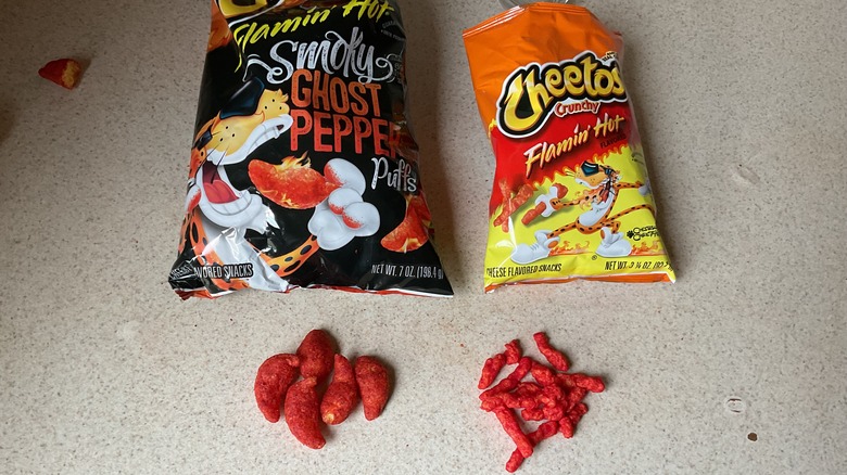 Different Cheetos varieties on counter