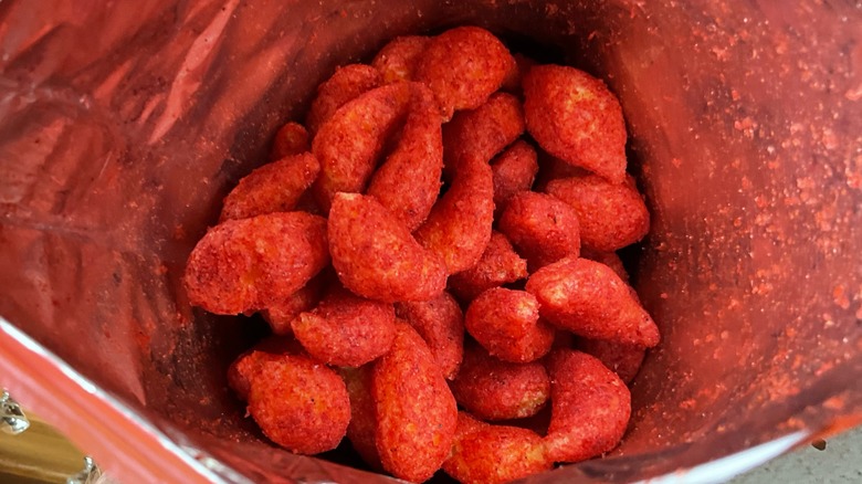 Close view of Cheetos in bag