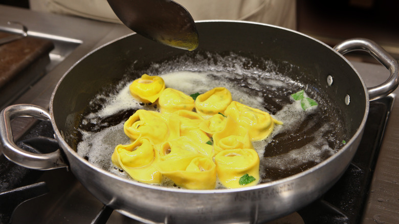 ravioli in a pan