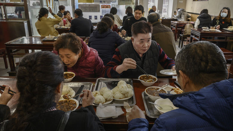 An occupied restaurant in China