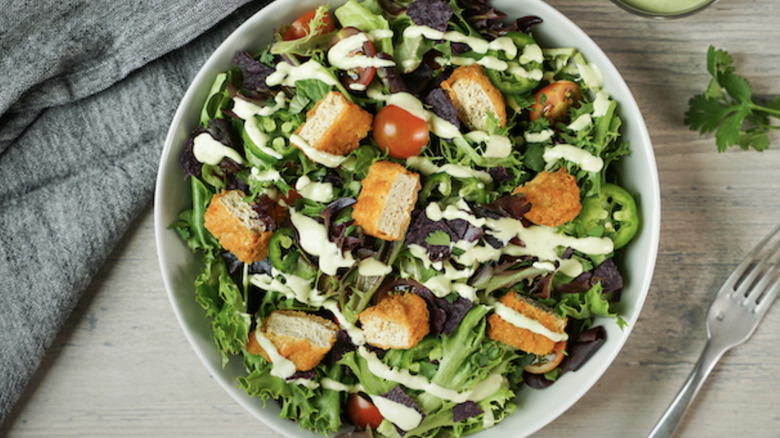 Beyond Chicken Tenders in salad