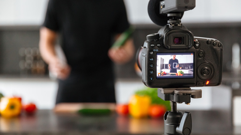 A camera set up for cooking