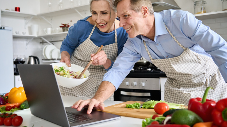 a couple cooking