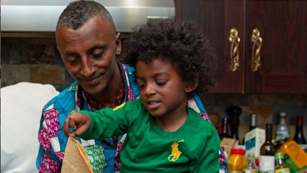 Chef Marcus Samuelsson cooks with son Zion