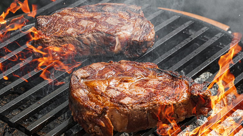 Steak on a grill