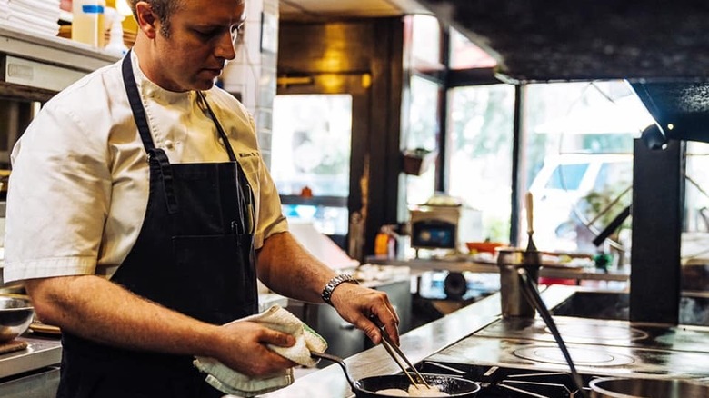 Chef William Dissen cooking