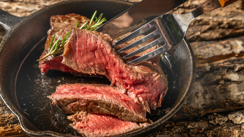 pan-searing steak