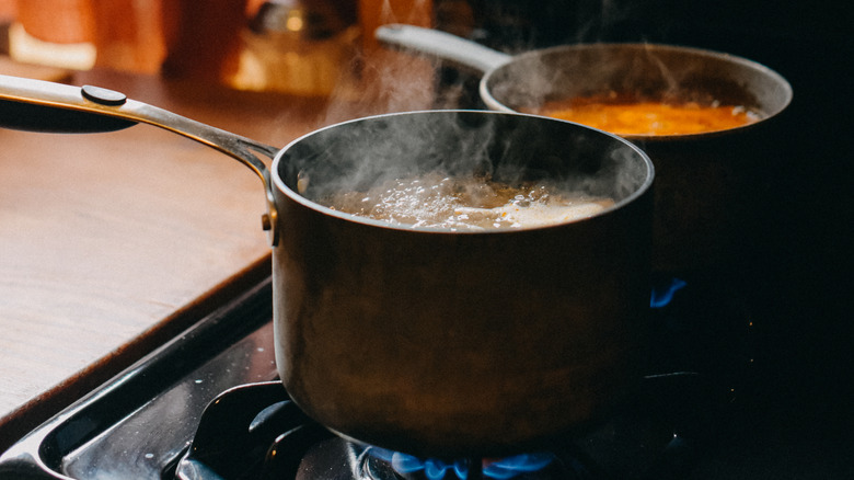 soup simmering on stove