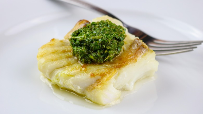 White fish with chermoula sauce