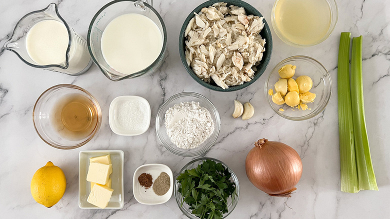 ingredients for creamy crab soup