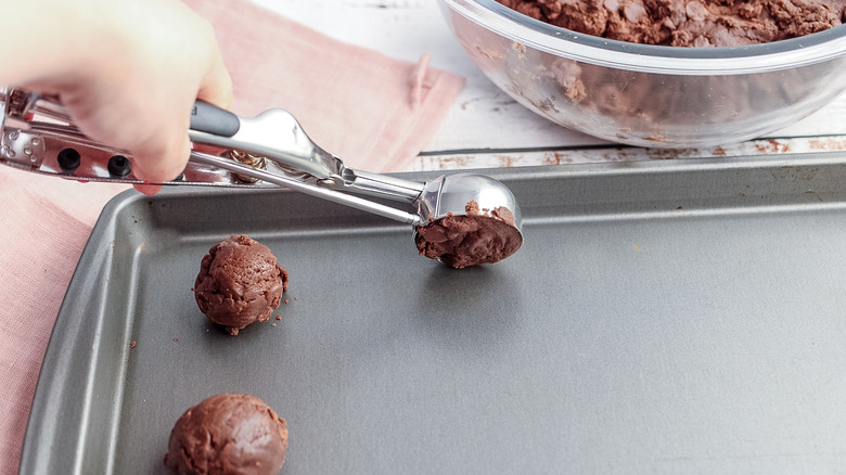 brownie mix cookies scoop