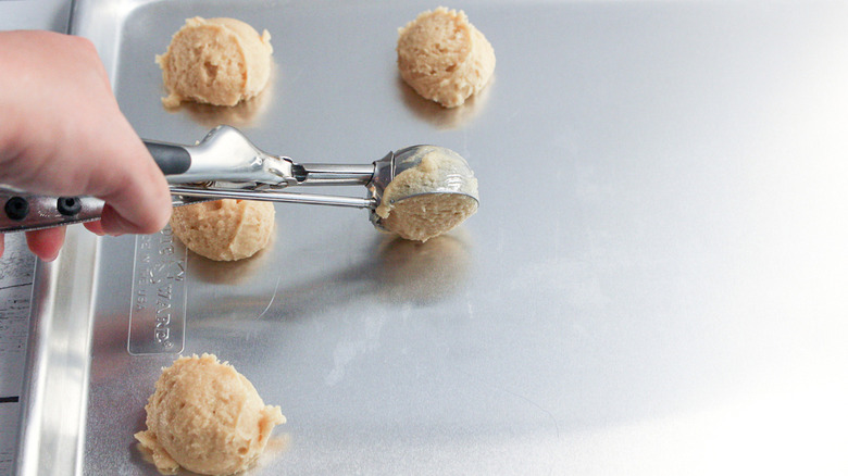 cookie dough on baking sheet