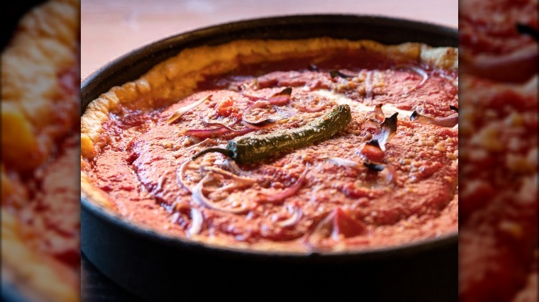 Gino's East deep-dish pizza