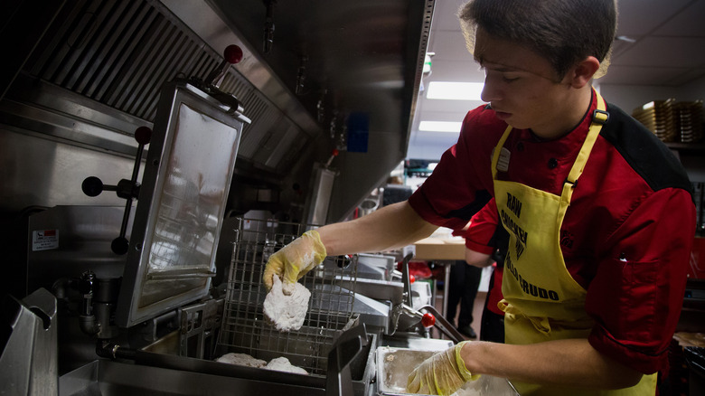 Chick-fil-A employee working 