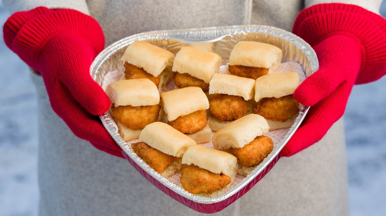 Chick-fil-A heart-shaped tray