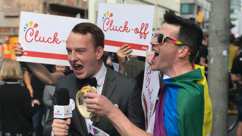 activists protesting Chick-fil-A