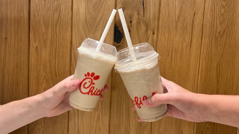 two chick-fil-a frosted sodas