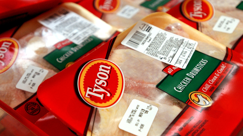 Packages of Tyson chicken