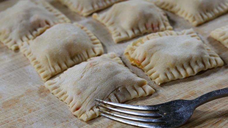 ravioli on cutting board