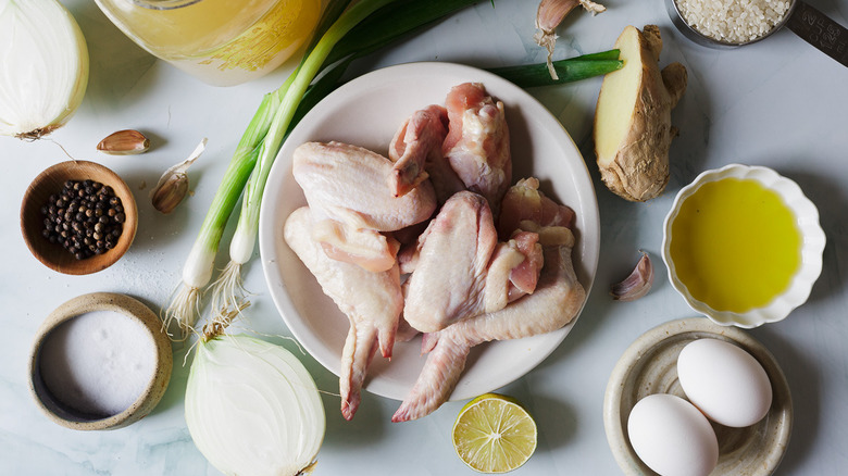 ingredients for chicken arroz caldo