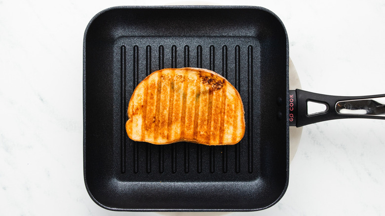 frying panini in grill pan