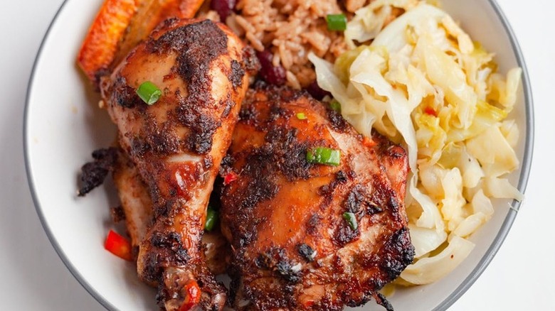 Spiced baked chicken with rice