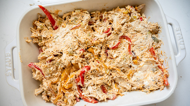 casserole in dish before baking