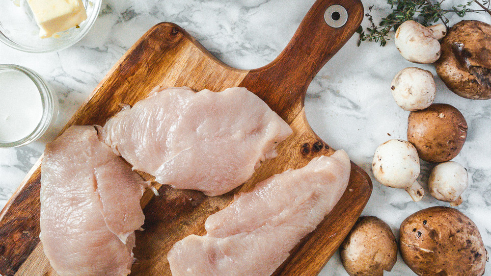 chicken on cutting board