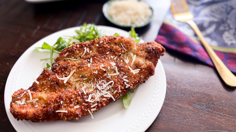 chicken milanese on plate 