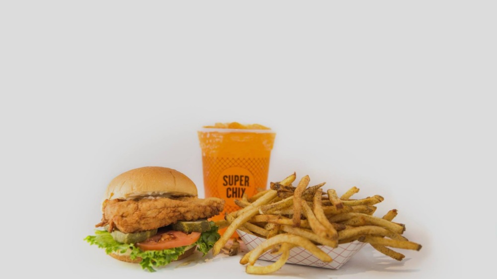 Super Chix chicken sandwich, fries, drink