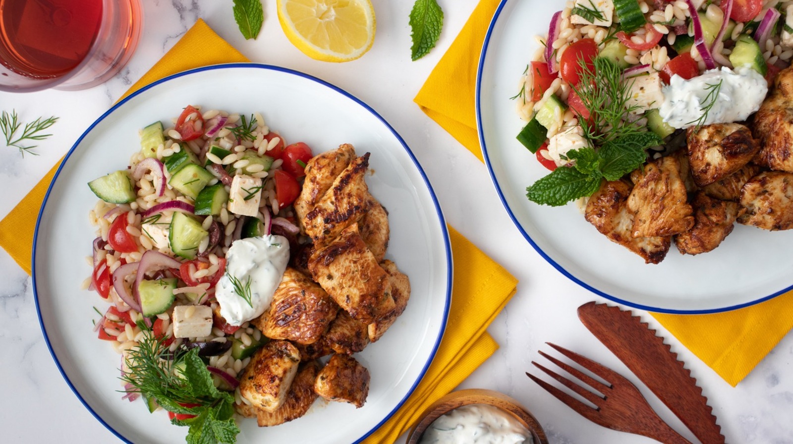 Chicken Souvlaki And Orzo Recipe