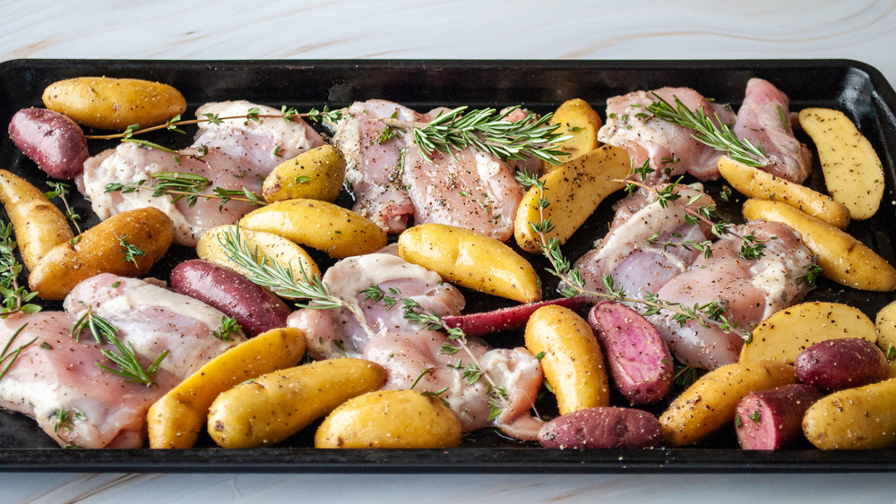 pan of food to bake