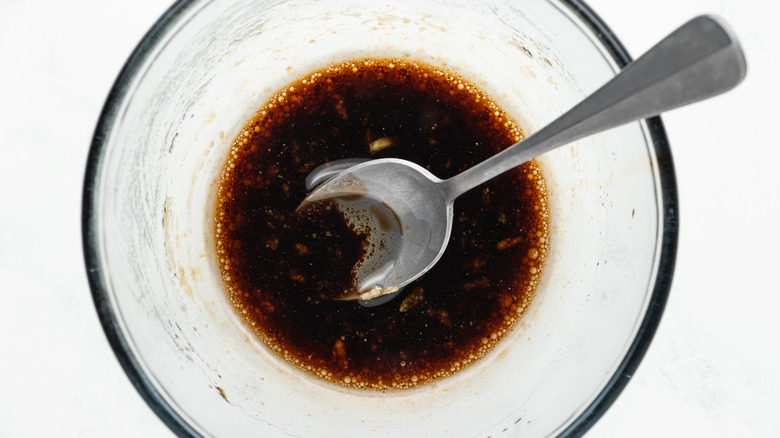 Salad dressing in a bowl