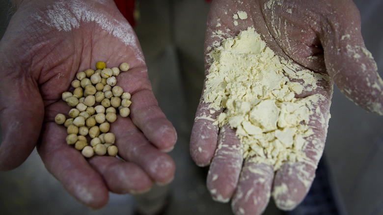 dried chickpeas and chickpea flour