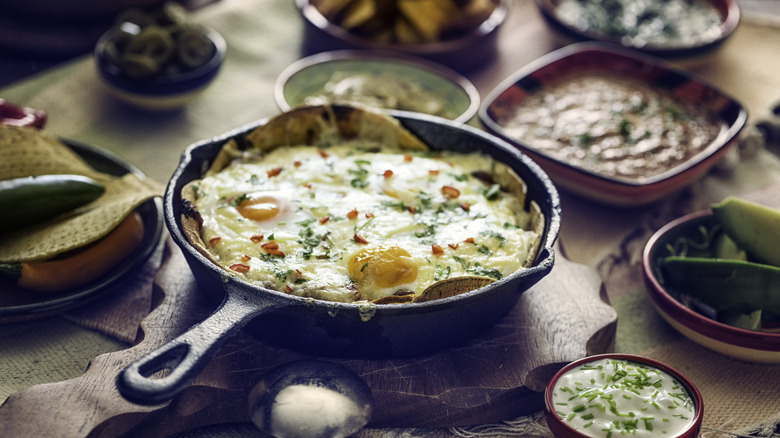 Mexican-style breakfast spread