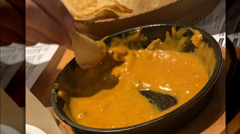 Chili's Skillet Queso with chips