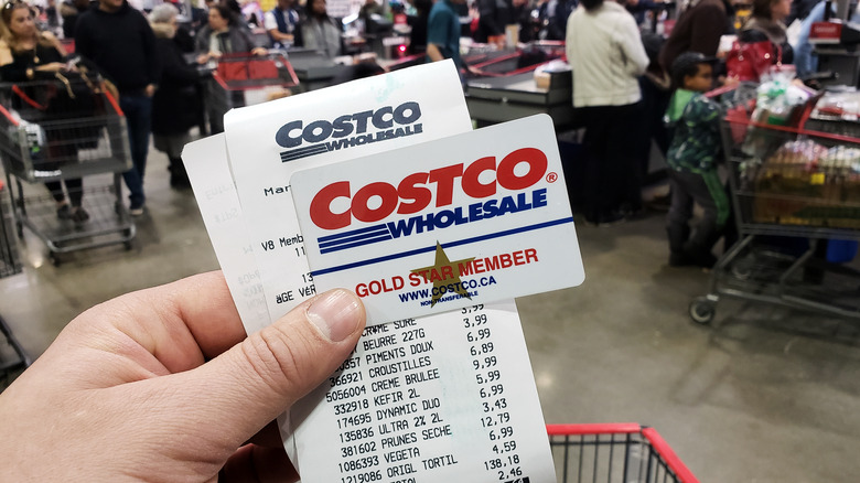 Costco membership card and receipt