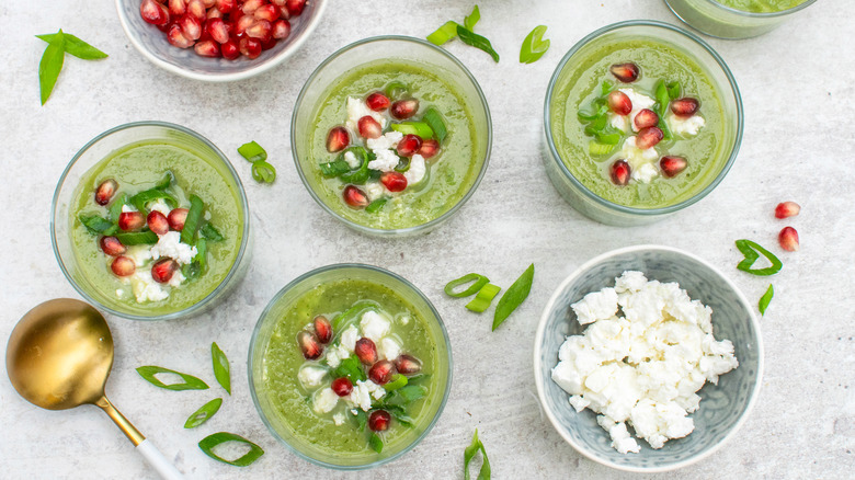 cucumber melon soup with feta